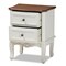 Baxton Studio Darlene White and Cherry Brown Finished Wood 2-Drawer Nightstand 165-10696 - alternate 7